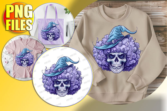 Sweet Halloween Skull Design with Bow for Sublimation - PNG Sublimation afrosvg 
