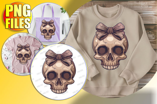 Sweet Halloween Skull Sublimation PNG - Fall Coquette Bow Sublimation afrosvg 