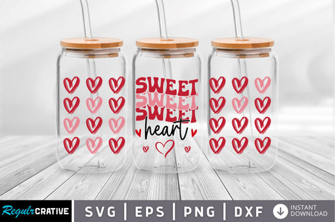 Sweet heart Can Glass Wrap svg Design SVG Regulrcrative 
