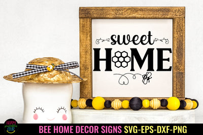 Sweet Home SVG I Bee Home Decor Sign SVG I Bee Sign SVG SVG Happy Printables Club 