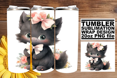 Sweet Kitty Design 20oz Tumbler Sublimation Collection Sublimation afrosvg 