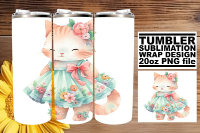 Sweet Kitty Design 20oz Tumbler Sublimation Pack Sublimation afrosvg 