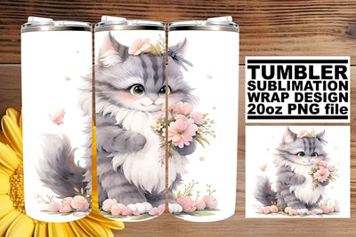 Sweet Kitty Tumbler Wrap Sublimation Sublimation afrosvg 