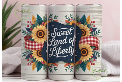 Sweet Land of Liberty 20oz Tumbler Wrap Sublimation PixelChick 