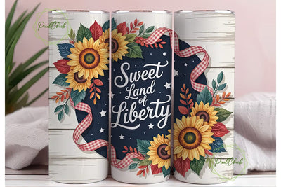 Sweet Land of Liberty 20oz Tumbler Wrap Sublimation PixelChick 