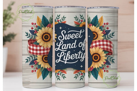Sweet Land of Liberty 20oz Tumbler Wrap Sublimation PixelChick 