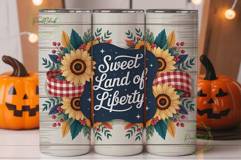 Sweet Land of Liberty 20oz Tumbler Wrap Sublimation PixelChick 
