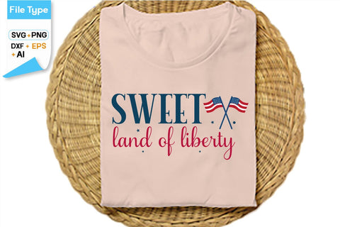 Sweet Land Of Liberty Round Sign SVG Design, 4th of july SVG Design, SVGs,Quotes and Sayings,Food & Drink,On Sale, Print & Cut SVG DesignPlante 503 