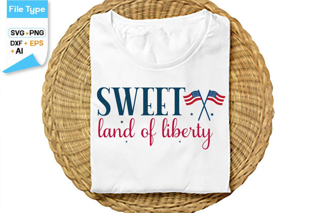Sweet Land Of Liberty Round Sign SVG Design, 4th of july SVG Design, SVGs,Quotes and Sayings,Food & Drink,On Sale, Print & Cut SVG DesignPlante 503 