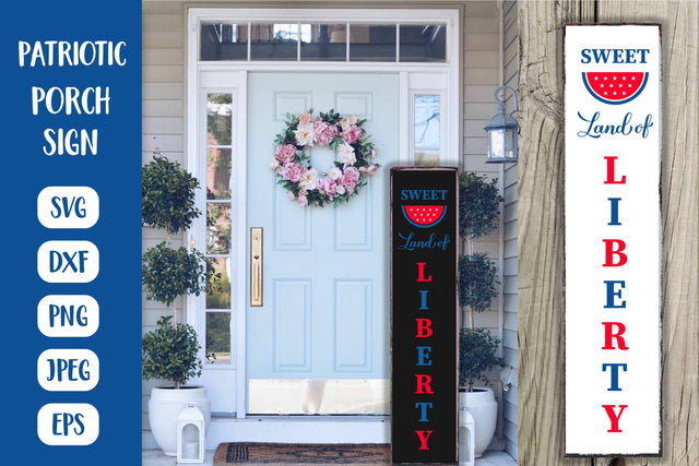 Sweet land of liberty SVG. Patriotic Porch Sign. 4th of July SVG LaBelezoka 