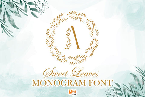 Sweet Leaves Monogram Font Dm Letter Studio 
