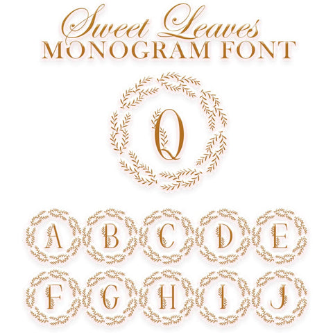 Sweet Leaves Monogram Font Dm Letter Studio 