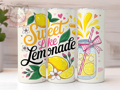 Sweet Lemonade Summer Citrus 20oz Tumbler, Summer Theme, Refreshing Design, Citrus Motif, Bright Colors, 20oz Tumbler Wrap, Sublimation PNG Sublimation Lara' s Designs 