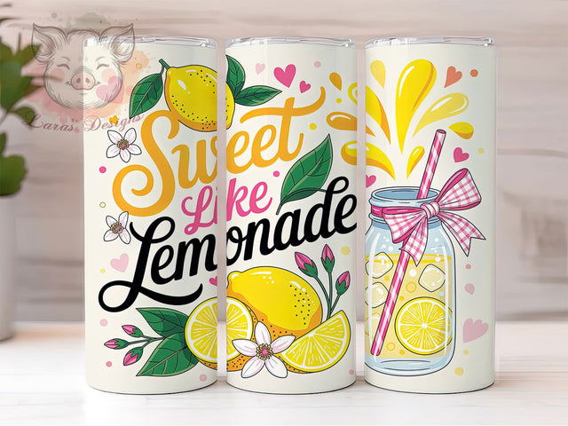 Sweet Lemonade Summer Citrus 20oz Tumbler, Summer Theme, Refreshing Design, Citrus Motif, Bright Colors, 20oz Tumbler Wrap, Sublimation PNG Sublimation Lara' s Designs 
