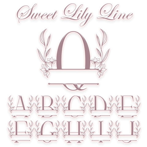 Sweet Lily Line Monogram Font Dm Letter Studio 