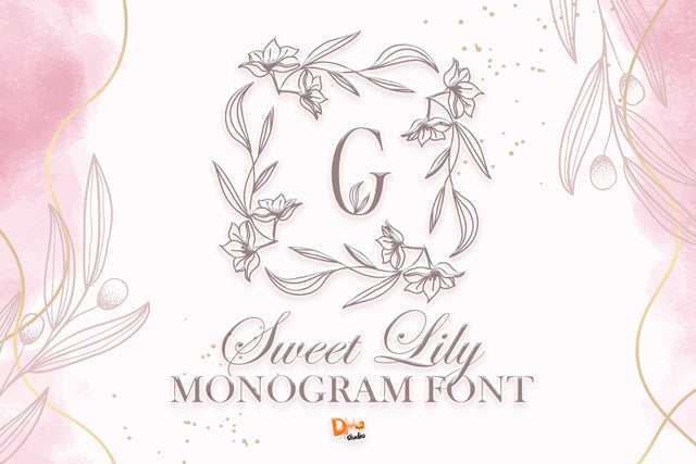 Sweet Lily Monogram Font Dm Letter Studio 