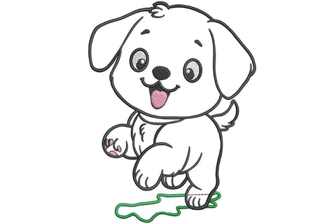 Sweet Little Puppy - machine embroidery applique pattern Embroidery/Applique DESIGNS Candles Design 