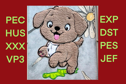 Sweet Little Puppy - machine embroidery applique pattern Embroidery/Applique DESIGNS Candles Design 