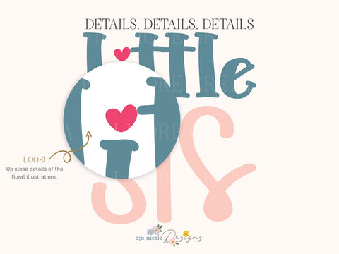 Sweet Little Sis SVG Cut File SVG Aja Nicole Designs 