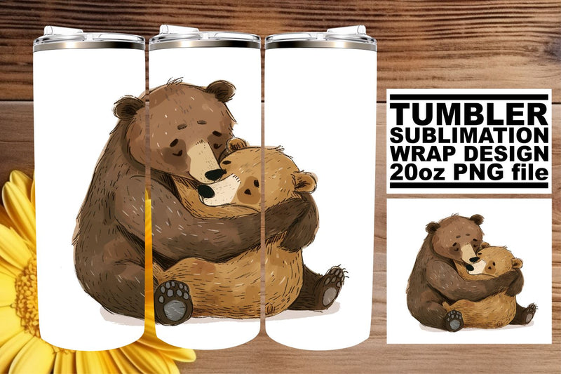 Sweet Mama Bear Affection Sublimation Cup Wrap - Celebrate Mom's Unconditional Love Sublimation afrosvg 