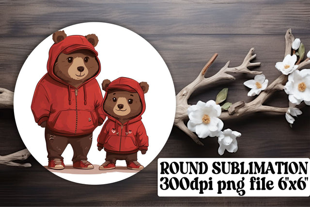 Sweet Mama Bear Car Coaster Sublimation, Cute Mother's Day Pattern Sublimation afrosvg 