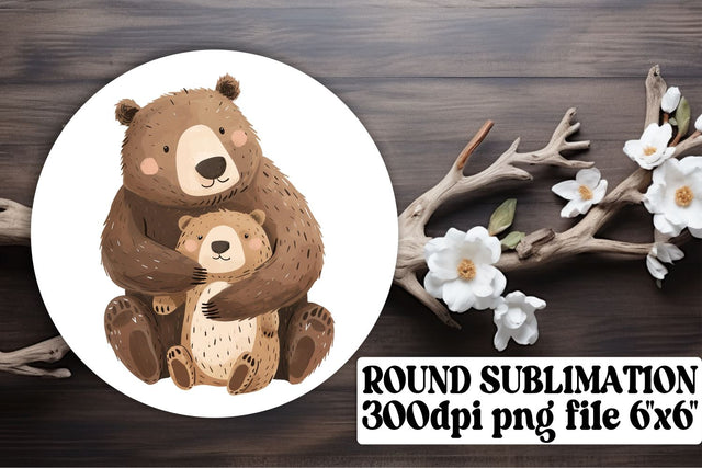 Sweet Mama Bear Sublimation Keychain, Adorable Mother's Day Design Sublimation afrosvg 