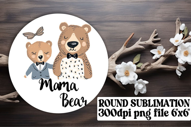 Sweet Mother's Day Bear Keychain, Adorable Mama Bear Art Sublimation afrosvg 