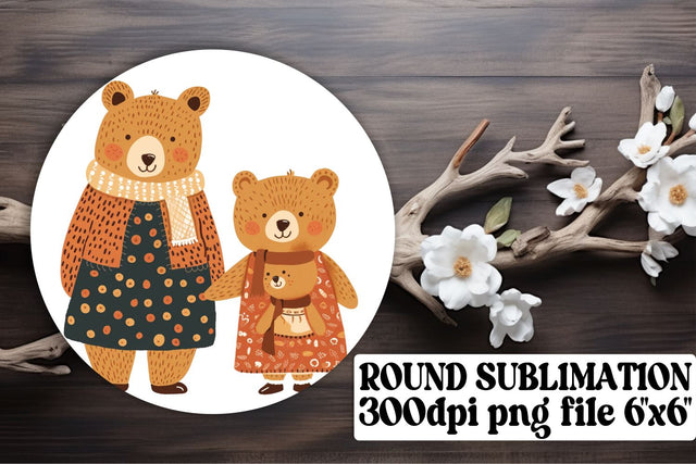 Sweet Mother's Day Bear Keychain Sublimation afrosvg 