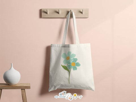 Sweet Petals – Whimsical Blue Flower SVG Cut File SVG Aja Nicole Designs 