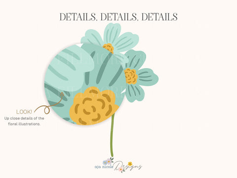 Sweet Petals – Whimsical Blue Flower SVG Cut File SVG Aja Nicole Designs 