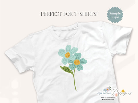 Sweet Petals – Whimsical Blue Flower SVG Cut File SVG Aja Nicole Designs 