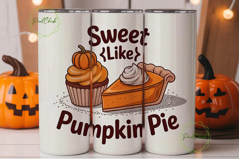 Sweet Pumpkin Pie 20oz Tumbler Wrap Sublimation PixelChick 