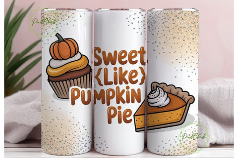 Sweet Pumpkin Pie 20oz Tumbler Wrap Sublimation PixelChick 