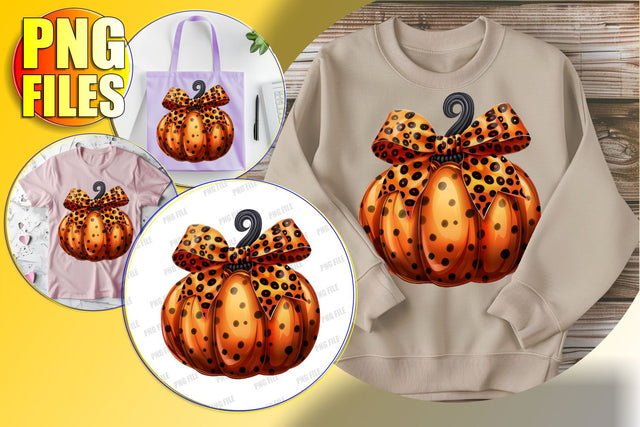 Sweet Pumpkin with Bow Clipart for Sublimation - Autumn Design Sublimation afrosvg 
