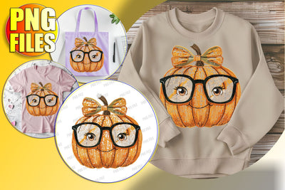 Sweet Pumpkin with Bow for Halloween Sublimation PNG Sublimation afrosvg 