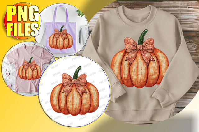Sweet Pumpkin with Bow for Halloween Sublimation PNG Sublimation afrosvg 