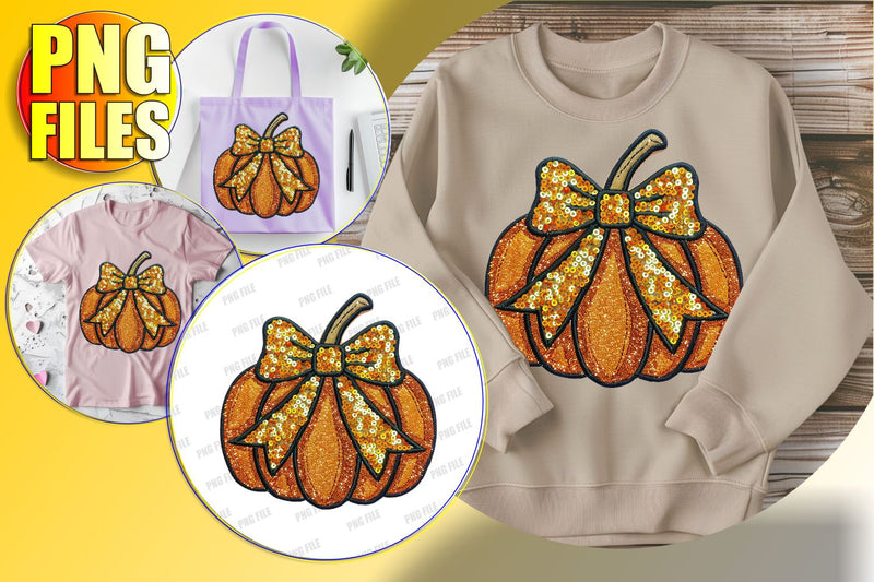 Sweet Pumpkin with Bow Sublimation Clipart - Fall Design Sublimation afrosvg 