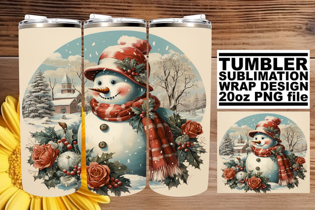 Sweet Retro Christmas Wrap - Watercolor Tumbler 20oz Sublimation Sublimation afrosvg 