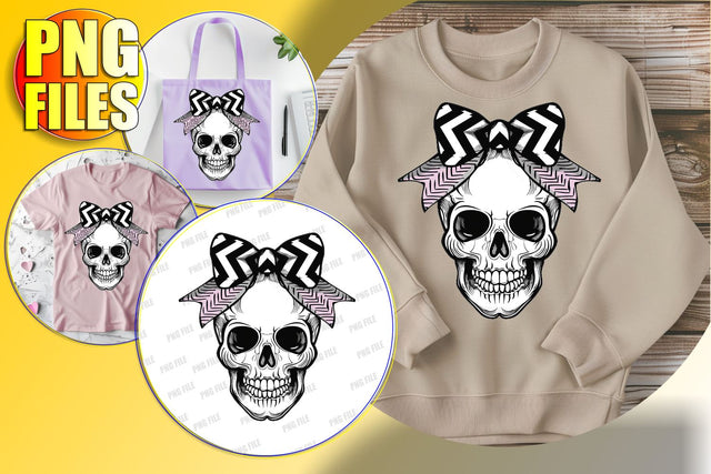 Sweet Skull with Bow Design for Sublimation - Fall Halloween Sublimation afrosvg 