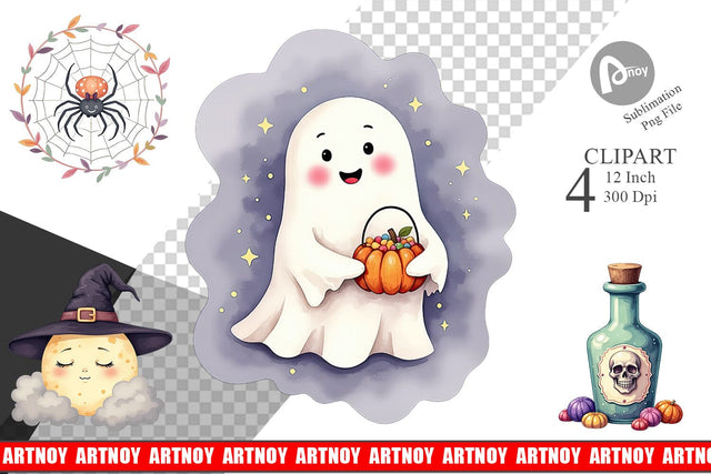 Sweet Spooky Pastels Clipart Sublimation artnoy 
