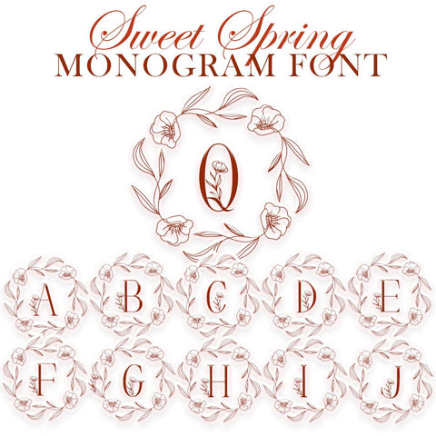 Sweet Spring Monogram Font Dm Letter Studio 