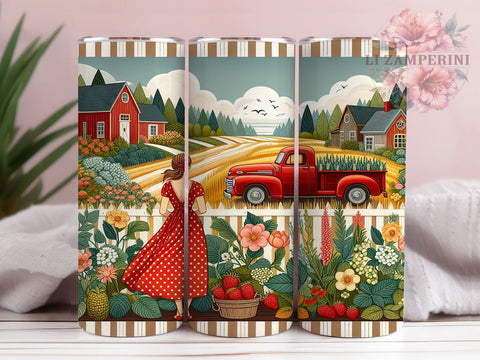 Sweet Strawberry Girl 20oz Tumbler Wrap PNG, Strawberry Fruits Tumbler Png, Straight & Tapered Tumbler Wrap, Instant Digital Download Sublimation Li Zamperini 