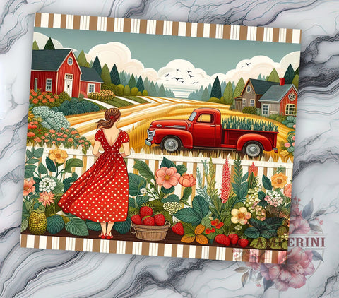 Sweet Strawberry Girl 20oz Tumbler Wrap PNG, Strawberry Fruits Tumbler Png, Straight & Tapered Tumbler Wrap, Instant Digital Download Sublimation Li Zamperini 