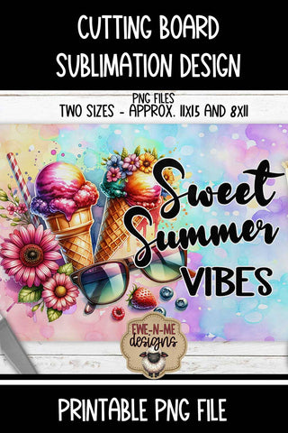 Sweet Summer Cutting Board Design RECTANGLE Sublimation Sublimation Ewe-N-Me Designs 