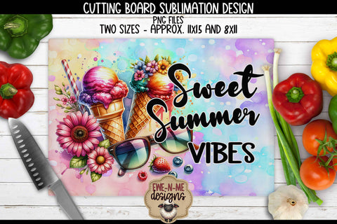Sweet Summer Cutting Board Design RECTANGLE Sublimation Sublimation Ewe-N-Me Designs 