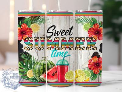 Sweet Summer Fiesta Vibes 20oz Tumbler, Serape Fiesta, Summer Vibes, Fiesta Theme, Colorful Pattern, Skinny Tumbler, Sublimation PNG Sublimation ToriDesigns 