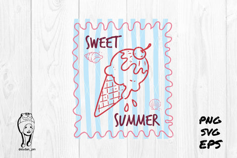 sweet summer summer vibes Preppy Hand Drawn SVG dadan_pm 
