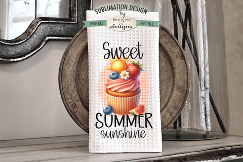 Sweet Summer Sunshine Cupcakes - Kitchen Towel Sublimation Designs Sublimation Ewe-N-Me Designs 