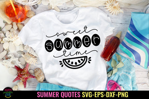 Sweet Summer Time I Beach SVG I Summer Quotes SVG Cutfile SVG Happy Printables Club 