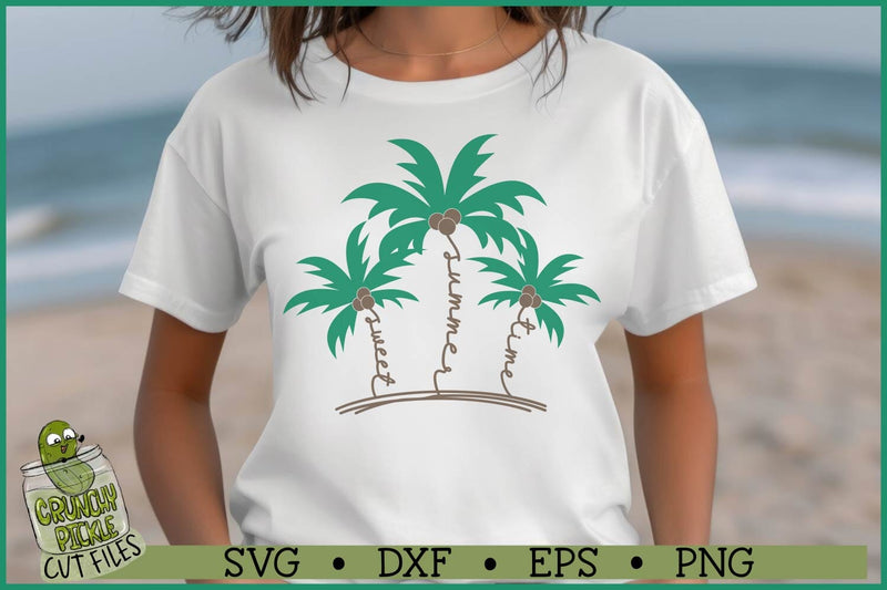 Sweet Summer Time Palm Trees SVG File SVG Crunchy Pickle 